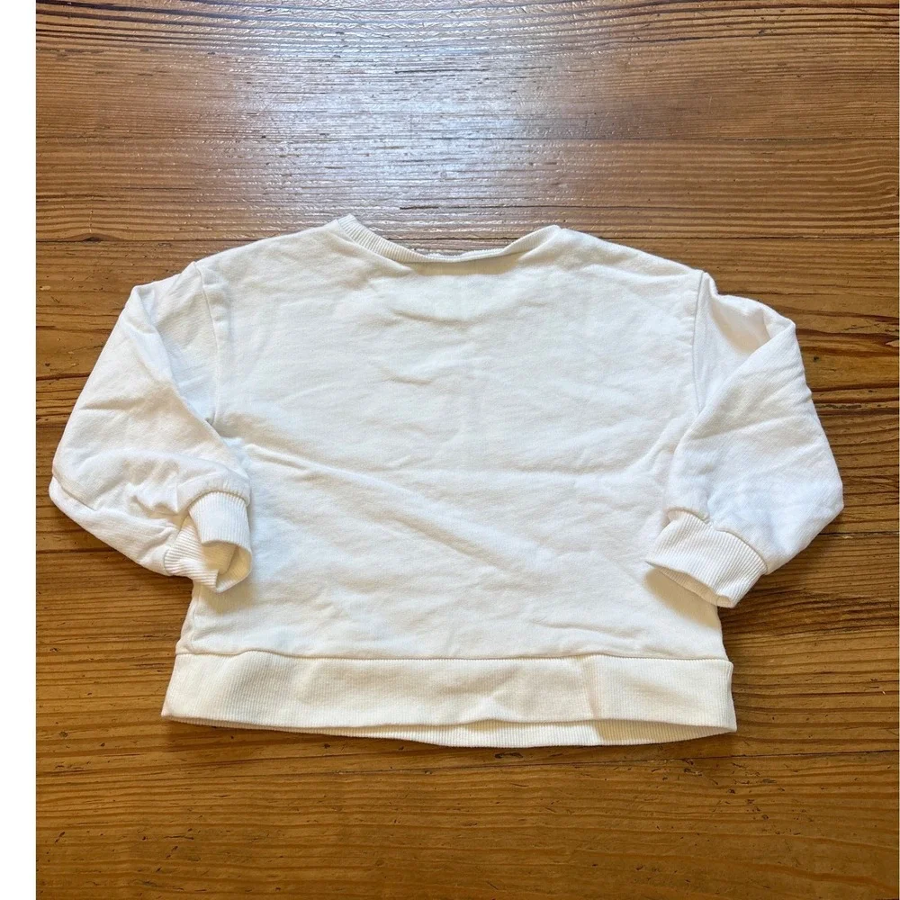Carter's Sweatshirt Toddler White Embroidered Bow‎ French Terry SIZE 2T